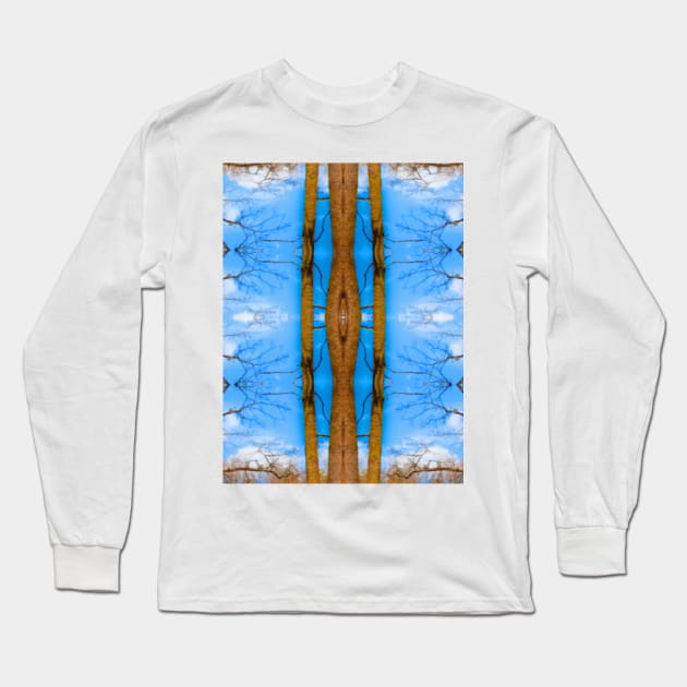 Mirror tree pattern, tree, abstract Long Sleeve T-Shirt by Hujer